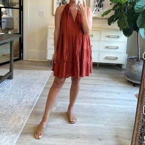 Pink Lily Rust Mini Dress